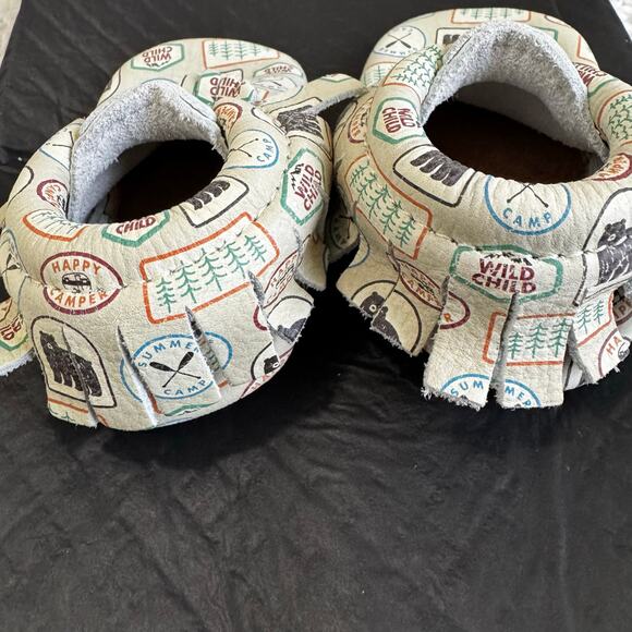 Freshly Picked Soft Sole Leather Moccasins Baby Size 2 US Size 4  6-12 Months - Picture 6 of 11